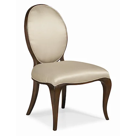 "Curve Appeal" Oval Back Dining Side Chair with Cabriole Leg